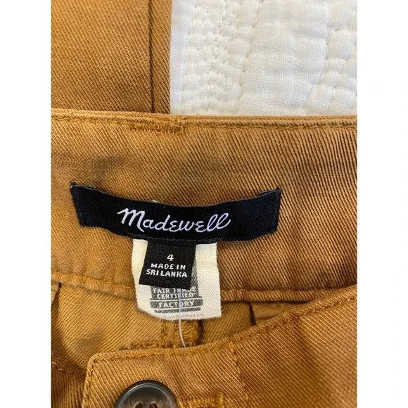 Madewell Harlow Wide Leg Pleated Trousers Brown Linen Blend Size 4 High Rise - Picture 8 of 9